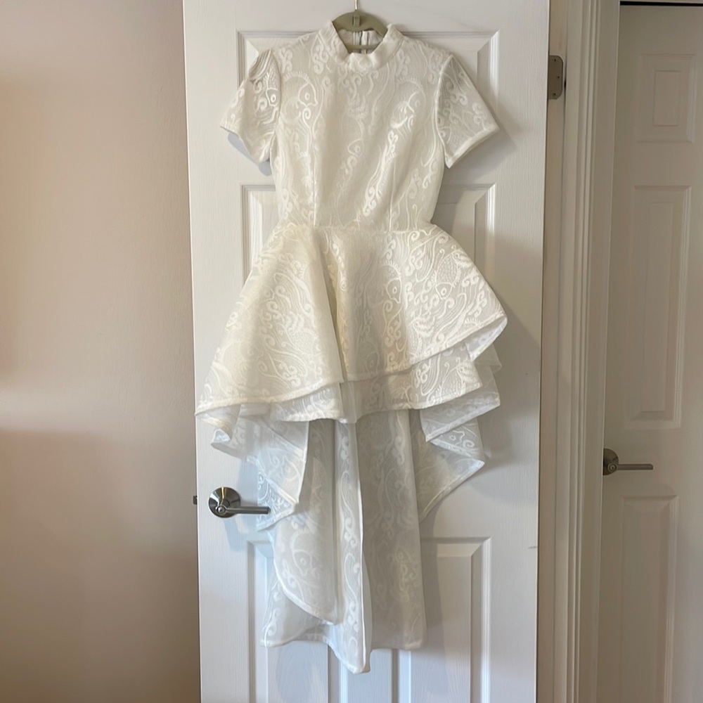 White high low dress